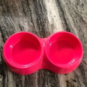 Bright Pink Double Pet Bowl